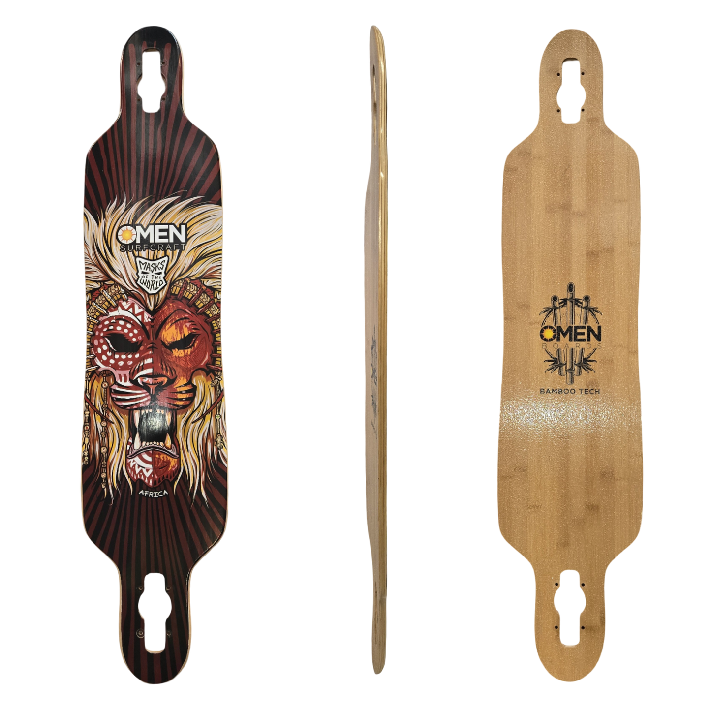 Omen: 41.5" Africa Mask Longboard Skateboard Deck