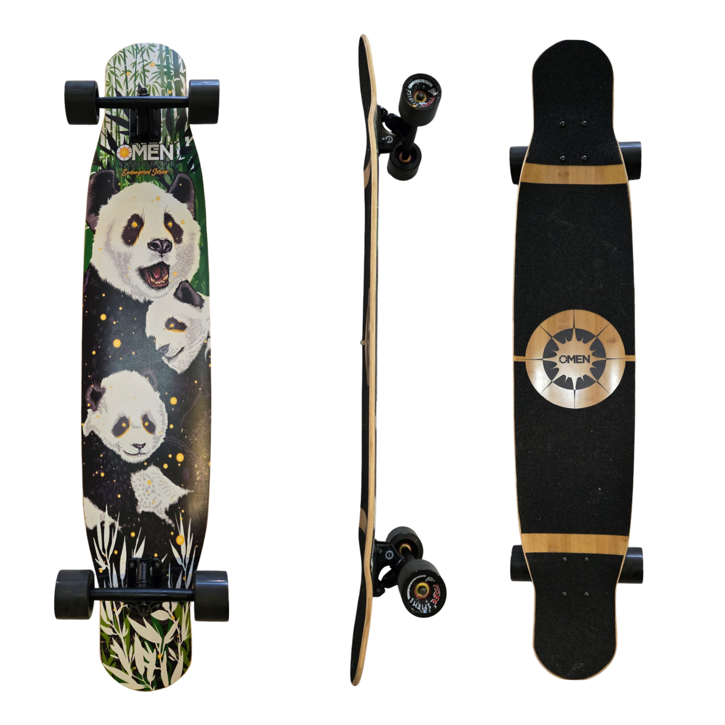 Omen: 46" Panda Dancer Longboard Skateboard Complete