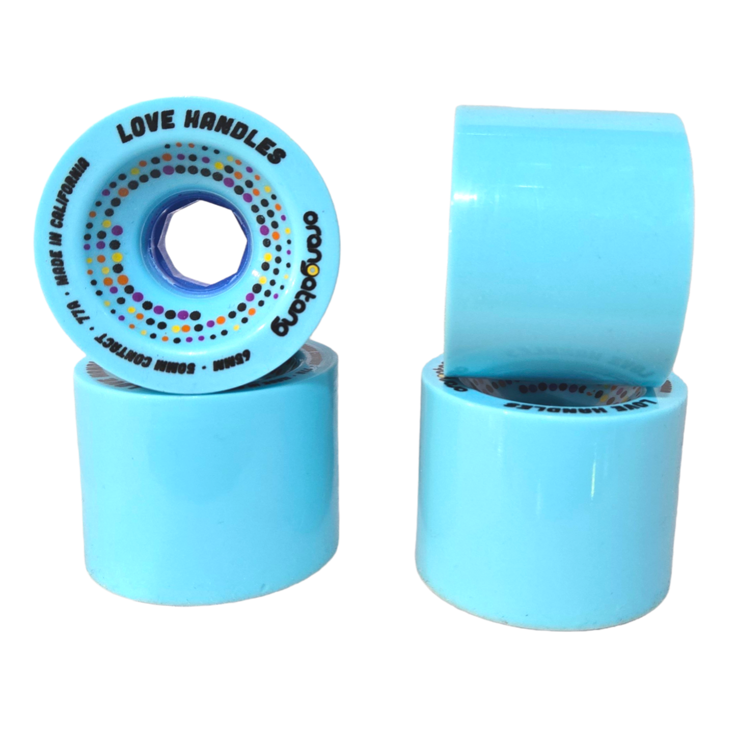 Orangatang: 65mm 77a Love Handles Longboard Wheels (Blue)