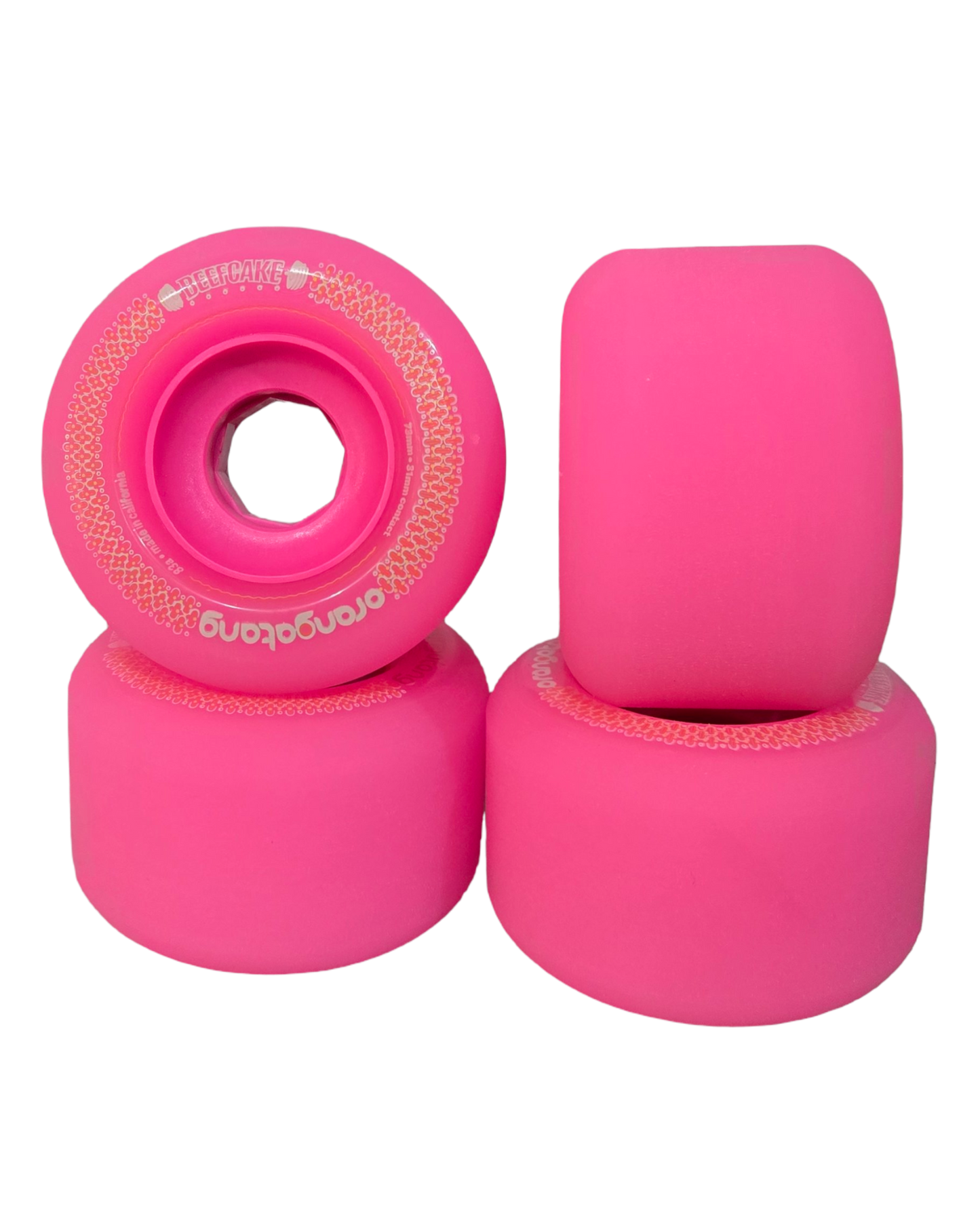 Orangatang: 73mm 83a Beefcake Longboard Skateboard Wheels (Pink)