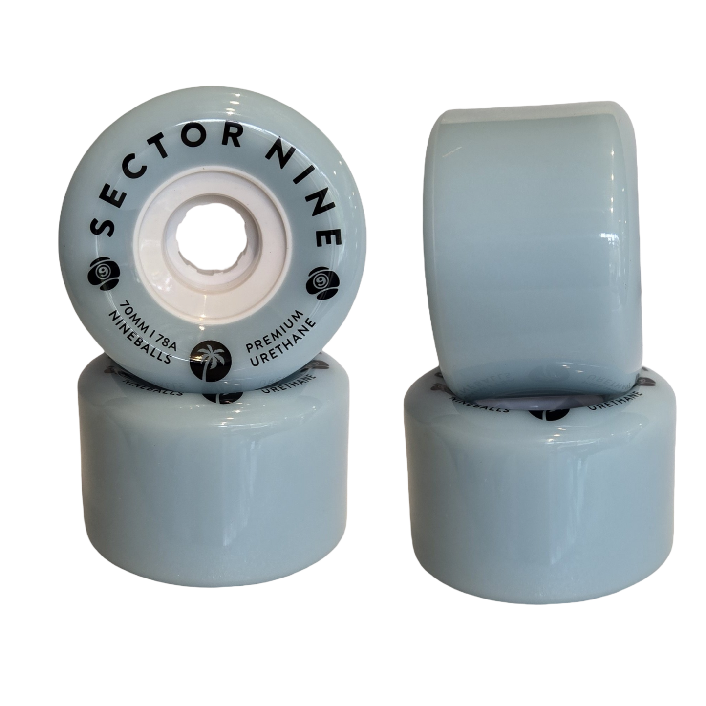 Sector 9: 70mm 78a Nineballs Longboard Wheels (Powder Blues)