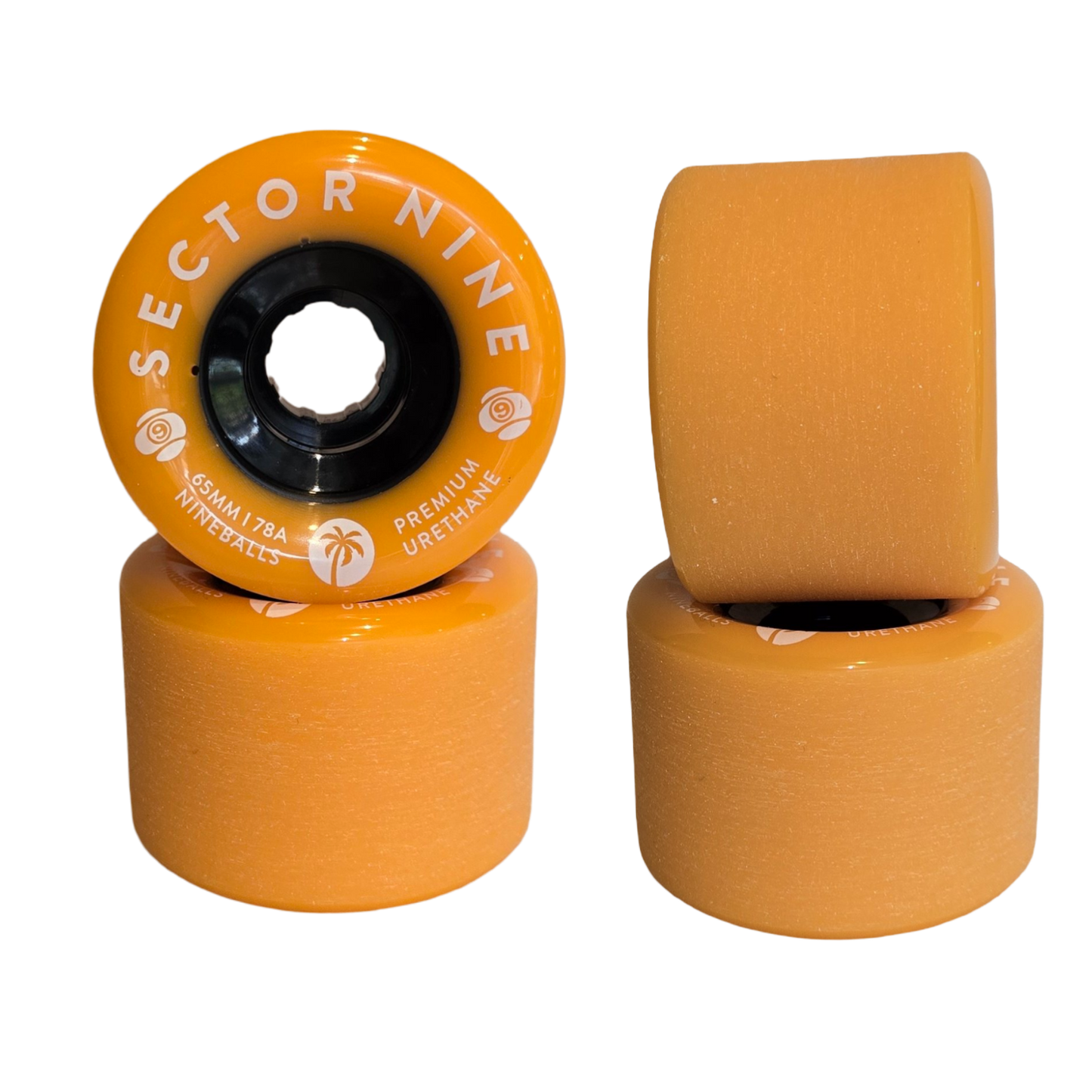 Sector 9: 65mm 78a Nineballs Longboard Skateboard Wheels (Tangerine Dreams)