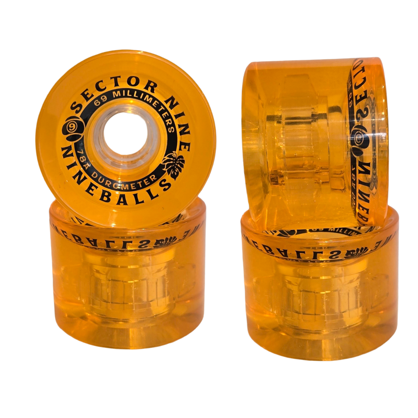 Sector 9: 69mm Nineballs 78a Longboard Skateboard Wheels (OrangeSicles)