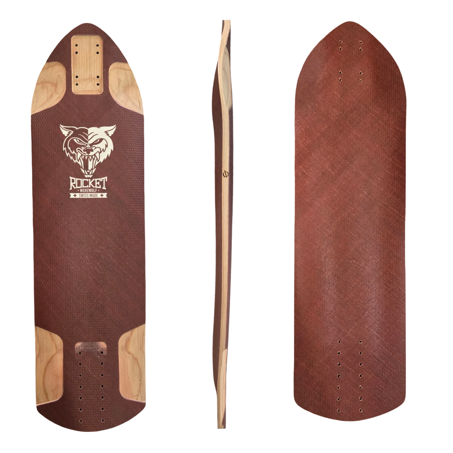 Rocket: Werewolf Longboard Skateboard Deck (Red)