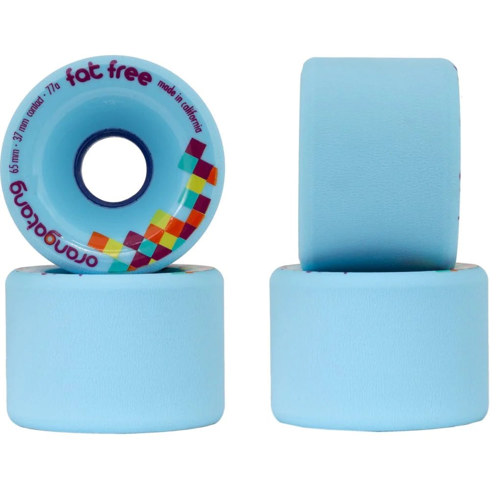 Orangatang: 65mm 77a Fat Free Longboard Skateboard Wheels (Blue Orangatang: 65mm 77a Fat Free Longboard Skateboard Wheels (Blue