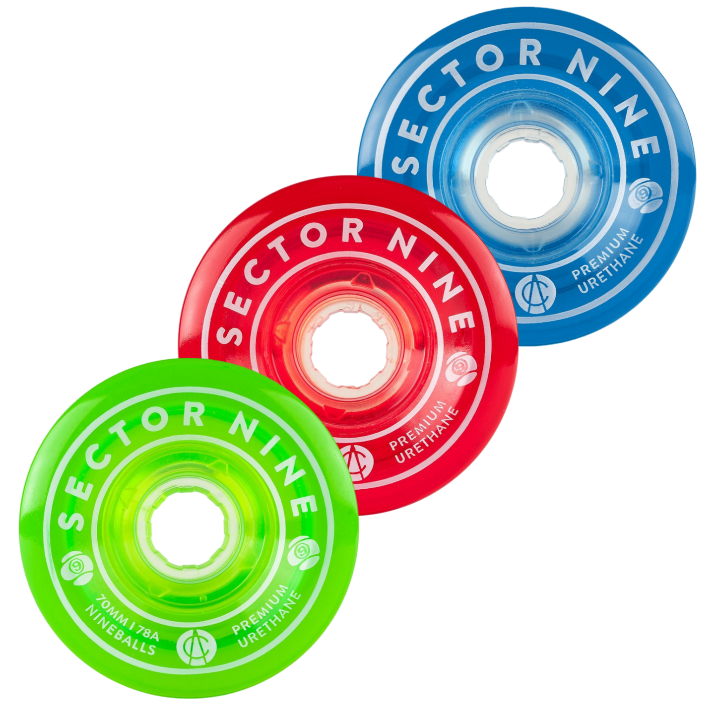 Sector 9: 70mm 78a NineBalls Longboard Skateboard Wheels