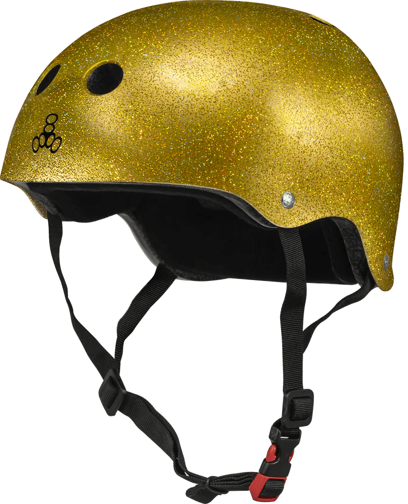 Triple 8: Certified Sweatsaver Helmet (Gold Glitter) - Motion Boardshop