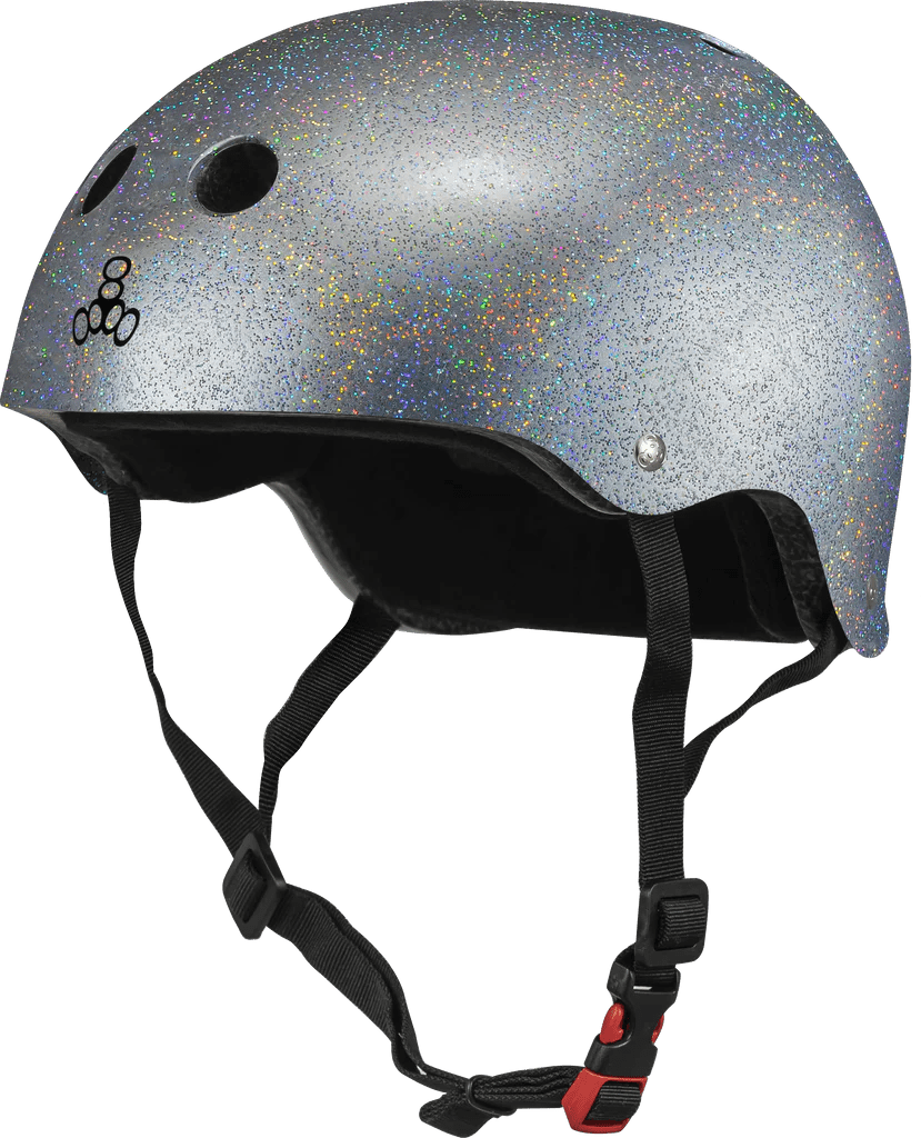 Triple 8: Certified Sweatsaver Helmet (Silver Glitter) - Motion Boardshop