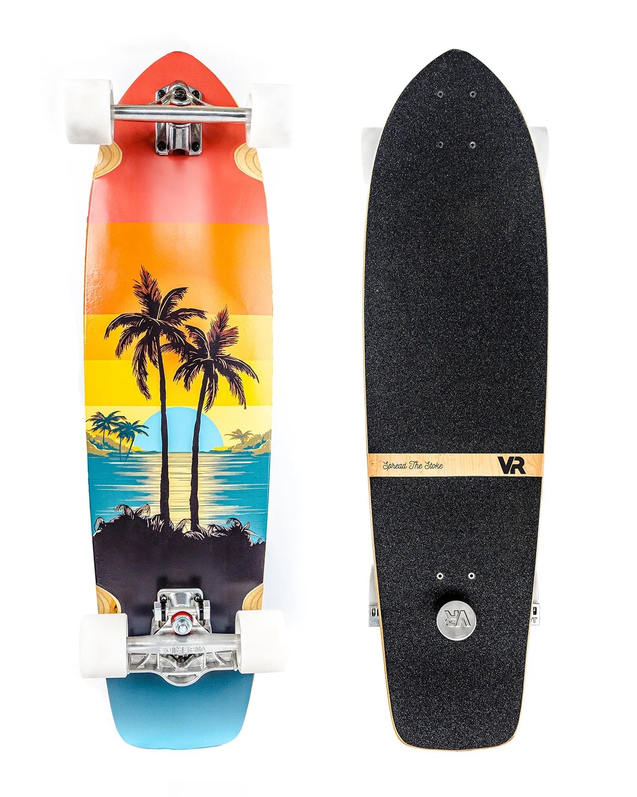 VibeRide: Coastal Classic Kicktail Brakeboard Longboard Complete - Motion Boardshop
