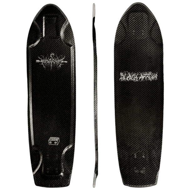 MIDS Black Arrow Kicktail Longboard Deck Motion