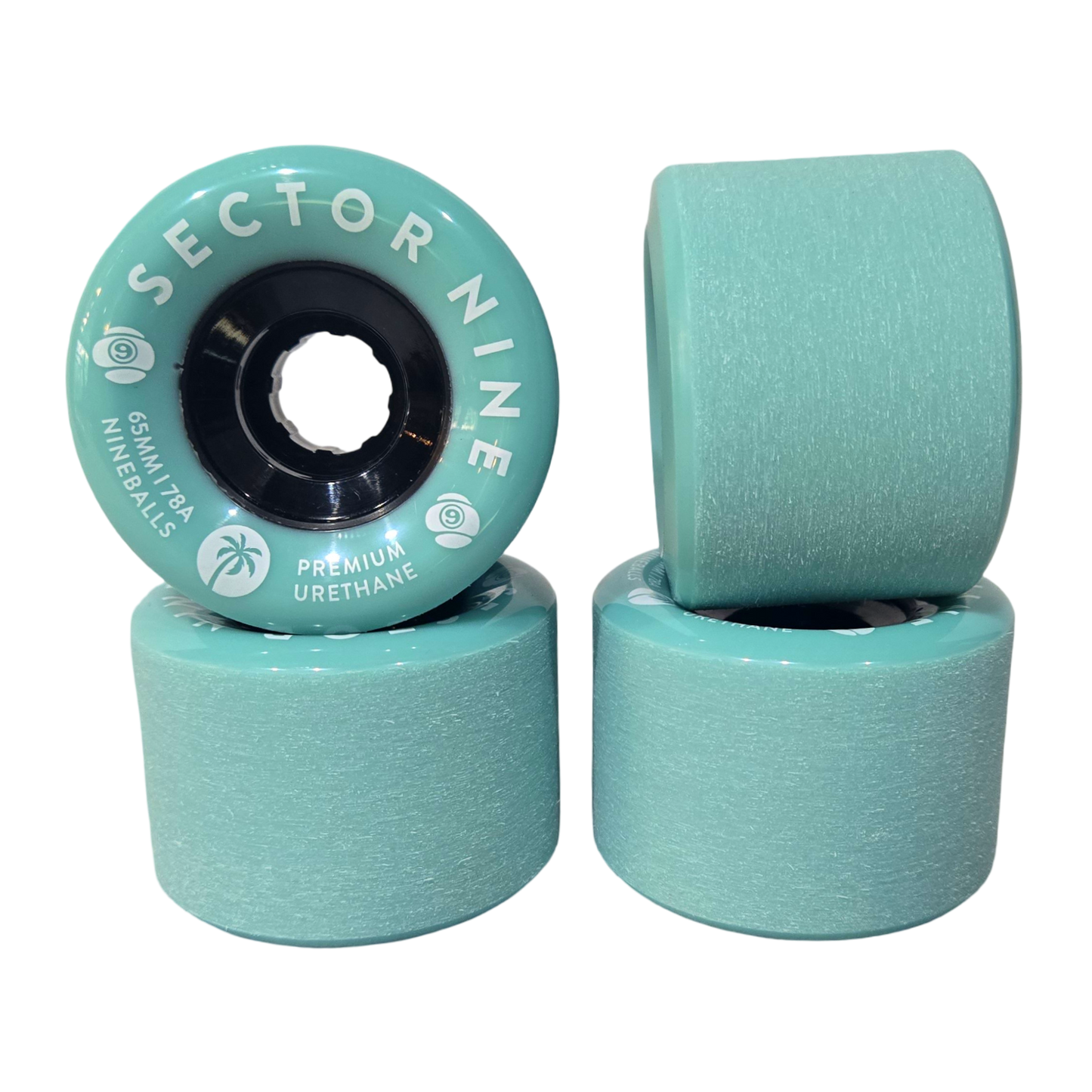 Sector 9: 65mm 78a Nineballs Longboard Skateboard Wheels (Aqua)