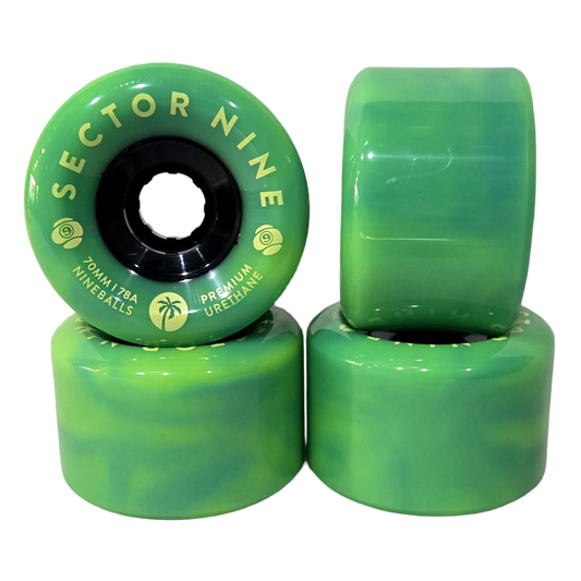 Sector 9: 70mm 78a Nineballs Green Goblin Longboard Wheels