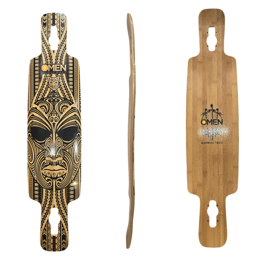 Omen: 41.5" Maori Mask Longboard Skateboard Deck