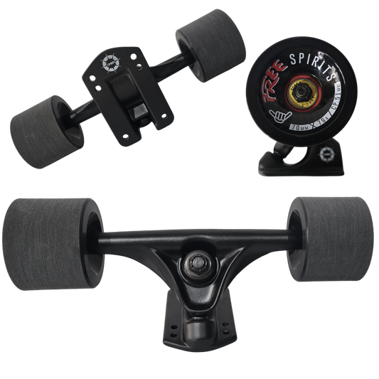 Omen: 180mm x 50º Longboard Truck and Wheel Kit (Black Wheels)