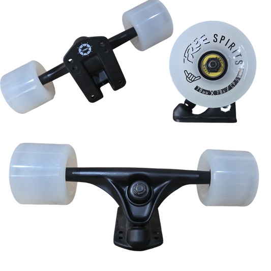 Omen: 180mm x 50º Longboard Truck and Wheel Kit (Smoke Wheels)
