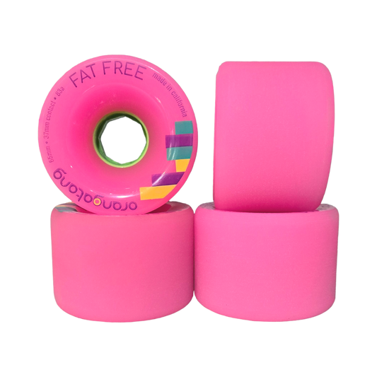 Orangatang: 65mm 83a Fat Free Longboard Skateboard Wheels (Pink)