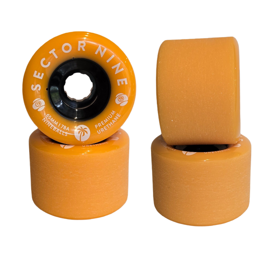 Sector 9: 65mm 78a Nineballs Longboard Skateboard Wheels (Tangerine Dreams)