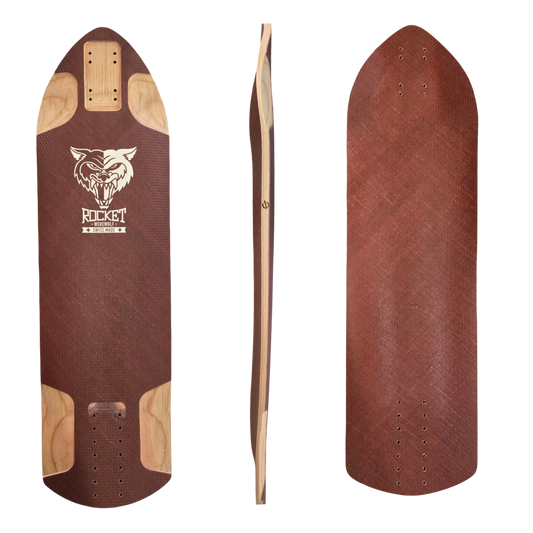 Rocket: Werewolf Longboard Skateboard Deck (Red)