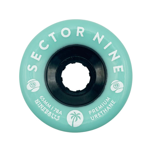 Sector 9: 65mm 78a Nineballs Longboard Skateboard Wheels (Aqua)