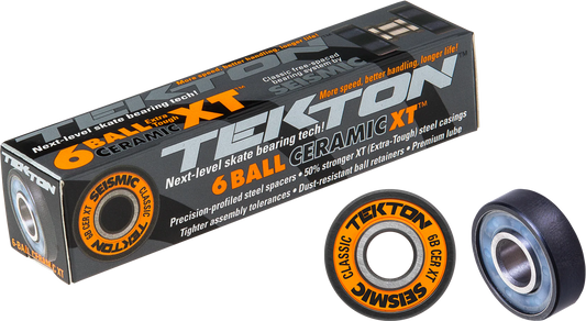 Seismic: TEKTON 6-Ball Ceramic XT Built-in Longboard Bearings (Loose Packed)