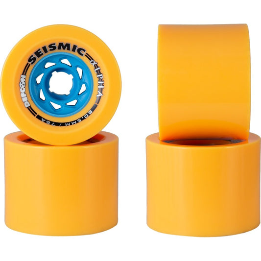 Seismic: 80.5mm 76a Alpha Longboard Skateboard Wheels (Mango)