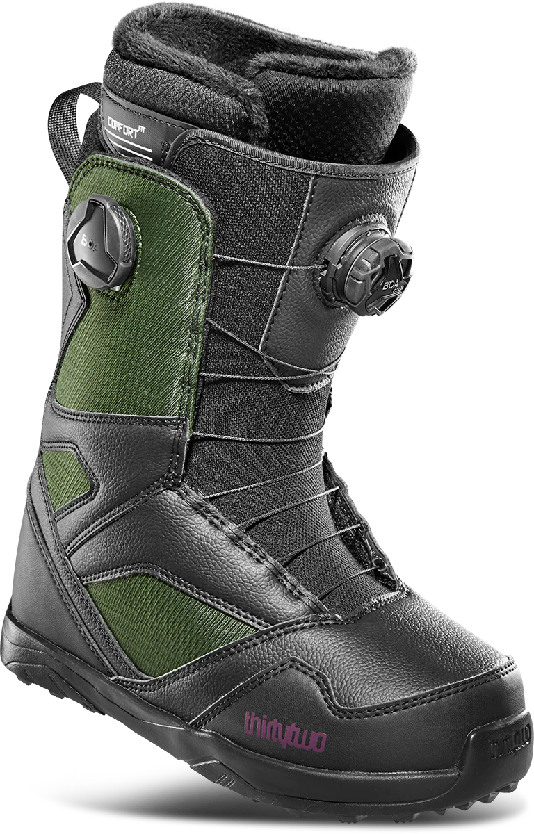 ThirtyTwo: STW Double Boa Women's Snowboard Boots (Black/Green)