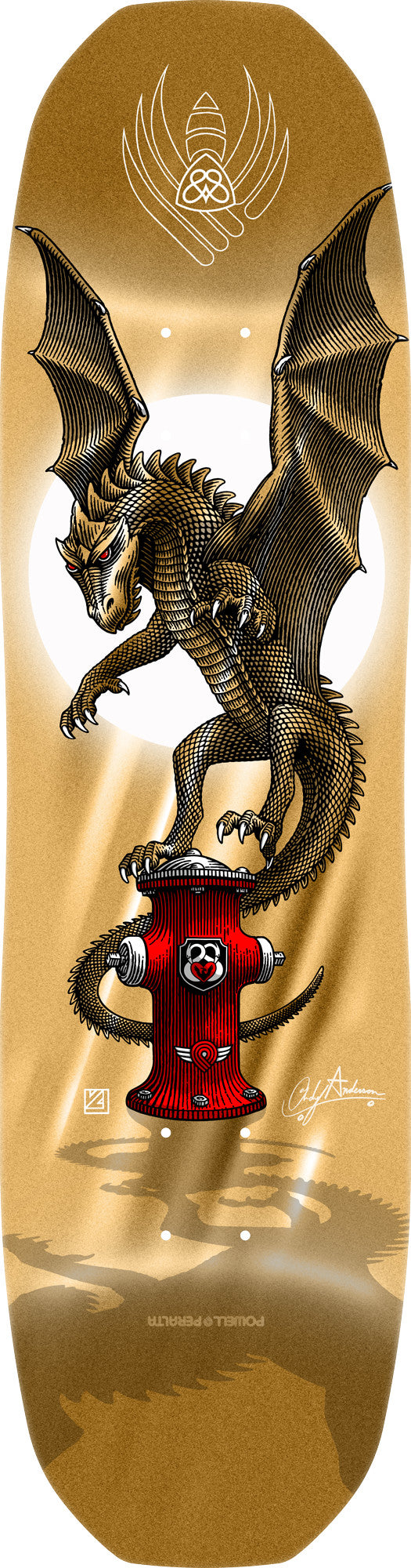Powell Peralta: 8.4" Andy Anderson Hydrant Gold Foil FLIGHT® Skateboard Deck