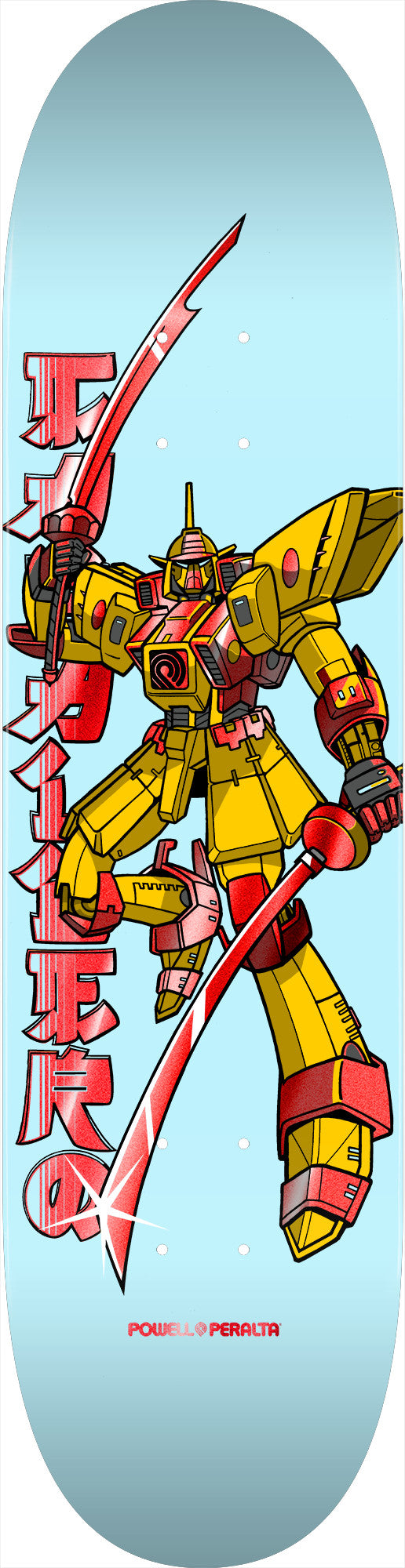 Powell Peralta: 8.5" Caballero Gundam Light Blue / Red Foil  Skateboard Deck