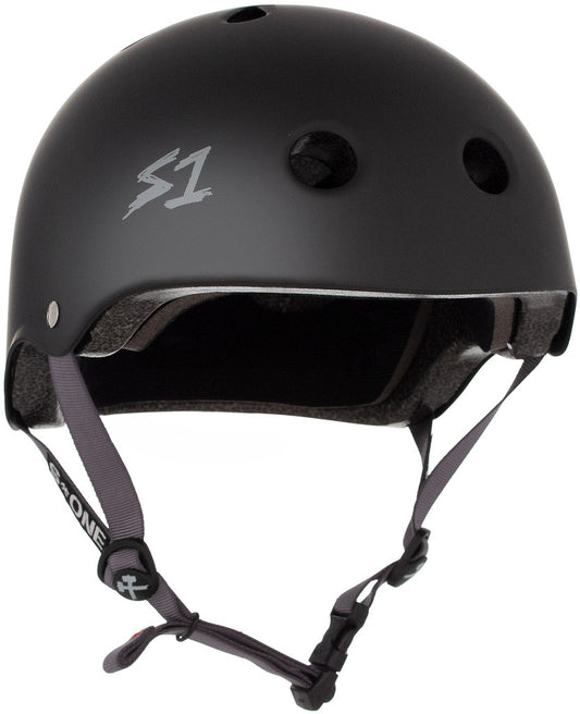 S1: Lifer Helmet (Black Matte w/ Grey Straps)