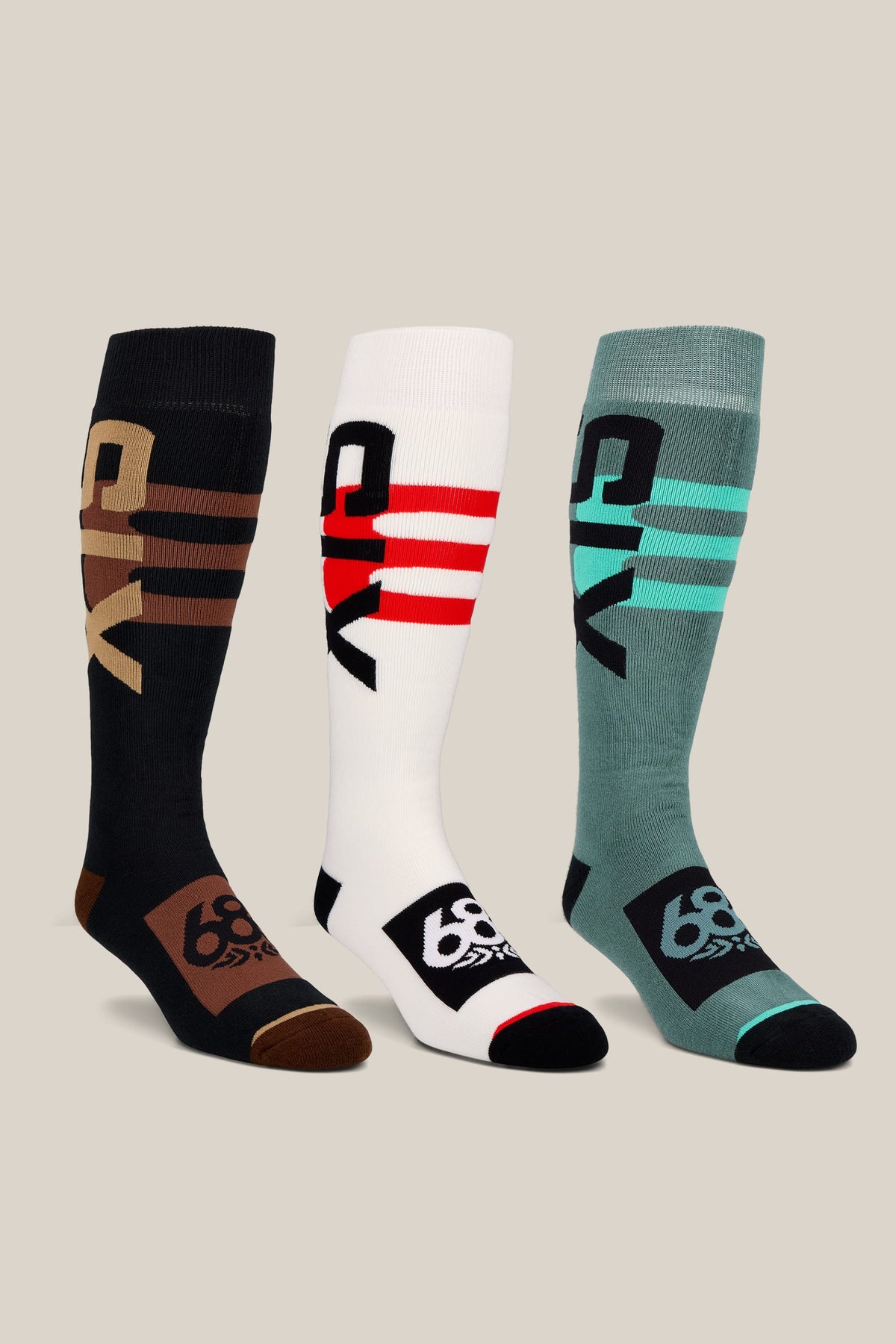 686: Swiss Snowboard Socks 3-Pack