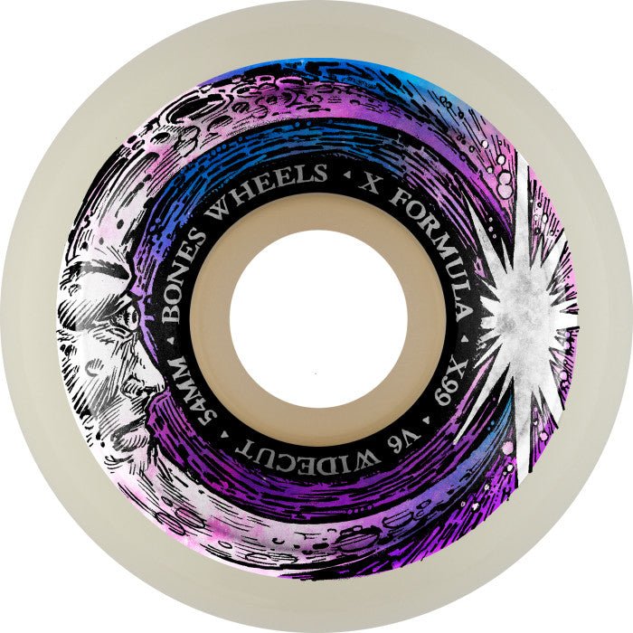 Bones: X - Formula Moon Beam 54 V6 Wide - Cut 99A Skateboard Wheels - Motion Boardshop