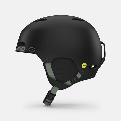 Giro: Ledge Mips Snowboard Helmet (Matte Black/Save a Brain Green)
