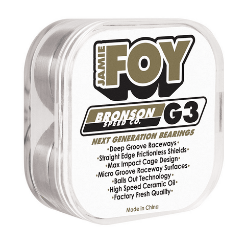 Bronson Speed Co: Jamie Foy Pro RAW Skateboard Bearings - Motion Boardshop