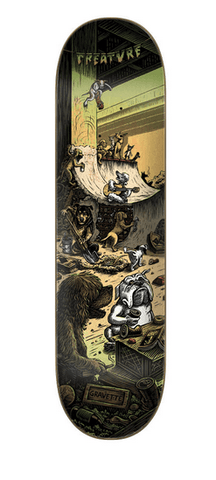 Creature: 8.3in x 32.2in Gravette Bridge Dawgz Skateboard Deck - Motion Boardshop