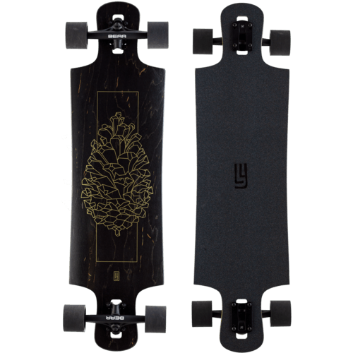 Landyachtz: Drop Hammer Black Pinecone Longboard Skateboard Complete - Motion Boardshop