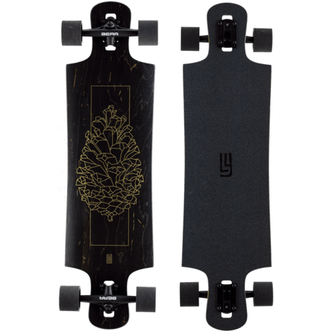 Landyachtz: Drop Hammer Black Pinecone Longboard Skateboard Complete - Motion Boardshop