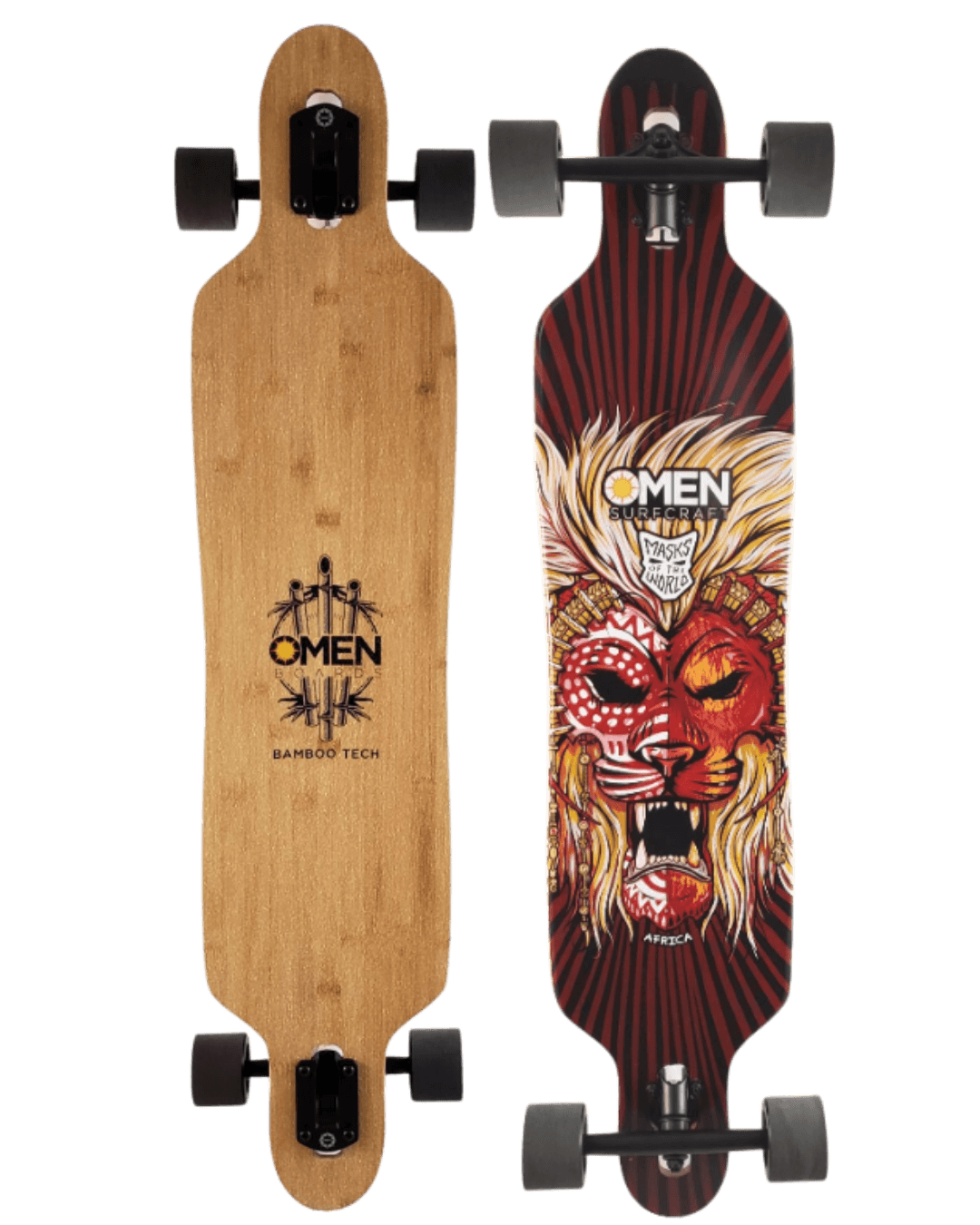 Omen: Africa Mask 41.5" Longboard Skateboard Complete - Motion Boardshop