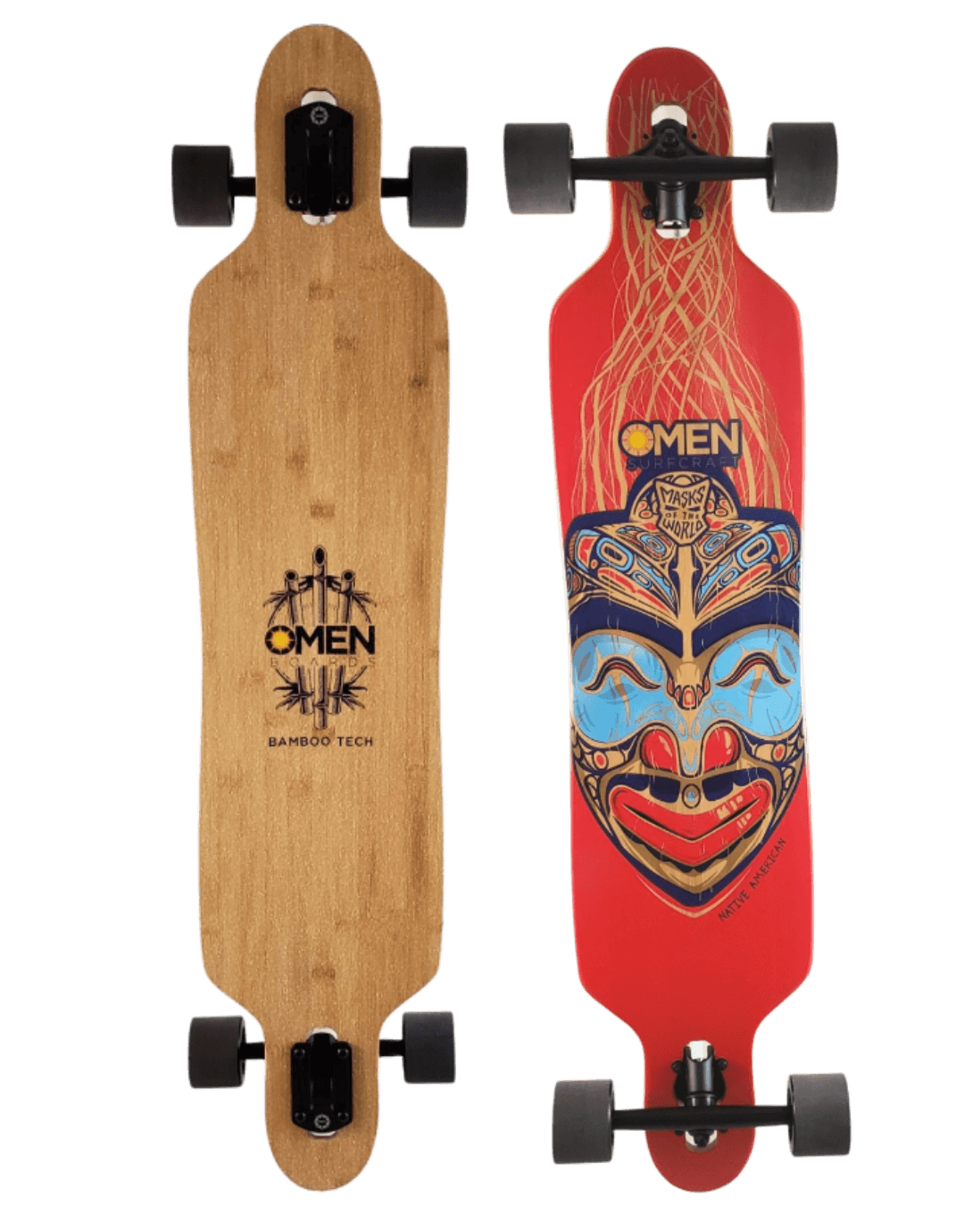 Omen: Native American Mask 41.5" Longboard Skateboard Complete - Motion Boardshop