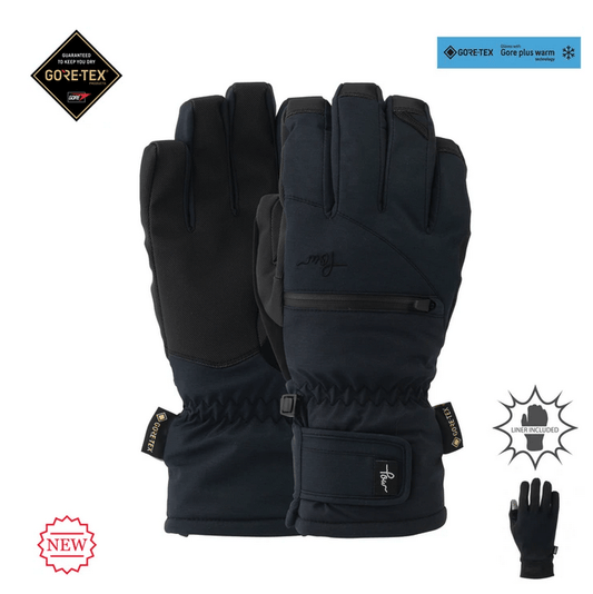 POW: Cascadia Goretex Women's Short Glove (Black) - Motion Boardshop