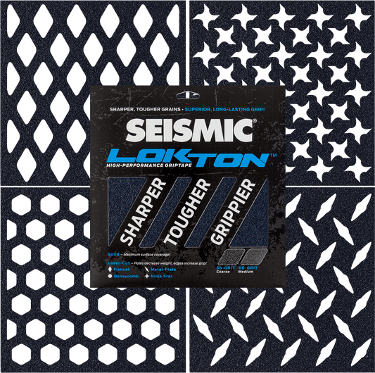 Seismic: 36-Grit Lokton Longboard Griptape (3 Square Packs) - Motion Boardshop