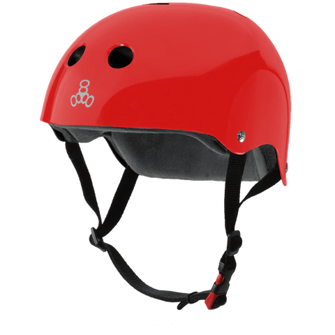 Triple 8: Certified Sweatsaver Helmet (Red Glossy) - Motion Boardshop
